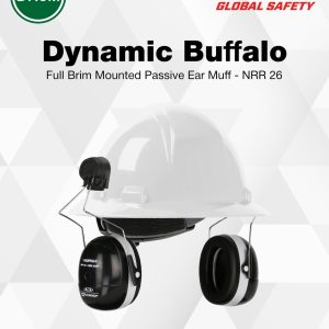 dynamic buffalo full brim mounted passive ear muff (nrr 26)