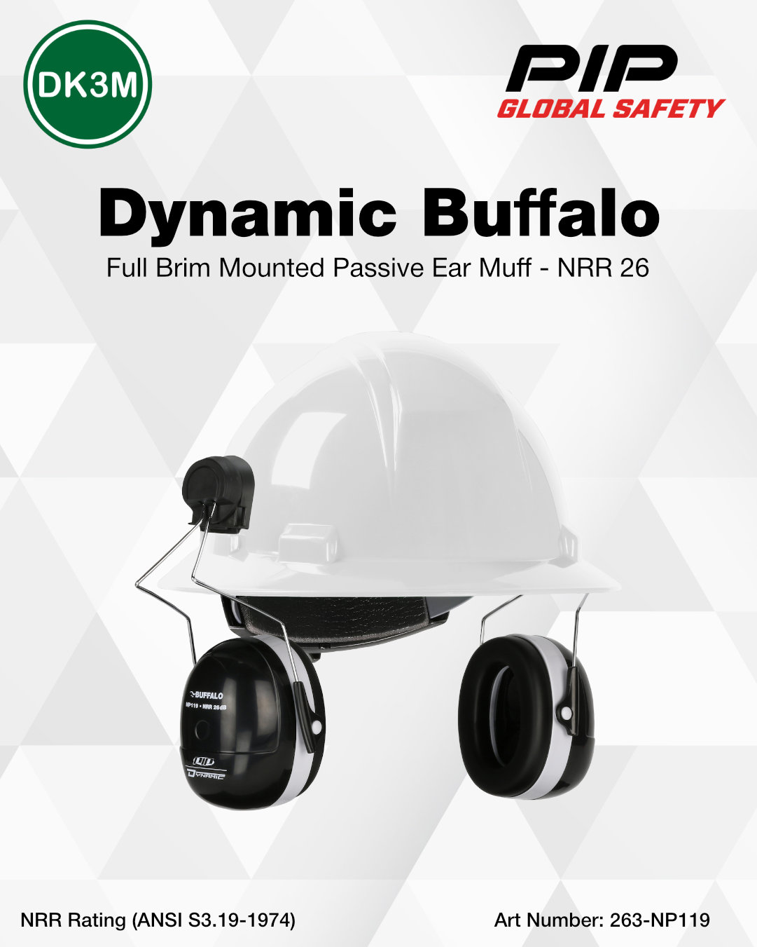 dynamic buffalo full brim mounted passive ear muff (nrr 26) dynamic buffalo full brim mounted passive ear muff (nrr 26)