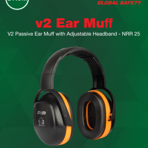 v2 passive ear muff with adjust headband (nrr 25)
