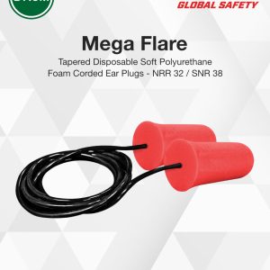 mega flare corded disposable foam ear plugs nrr 32