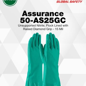 assurance 50 as25gc unsupported nitrile chemical resistant gloves