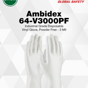 ambidex 64 v3000pf powder free vinyl disposable gloves