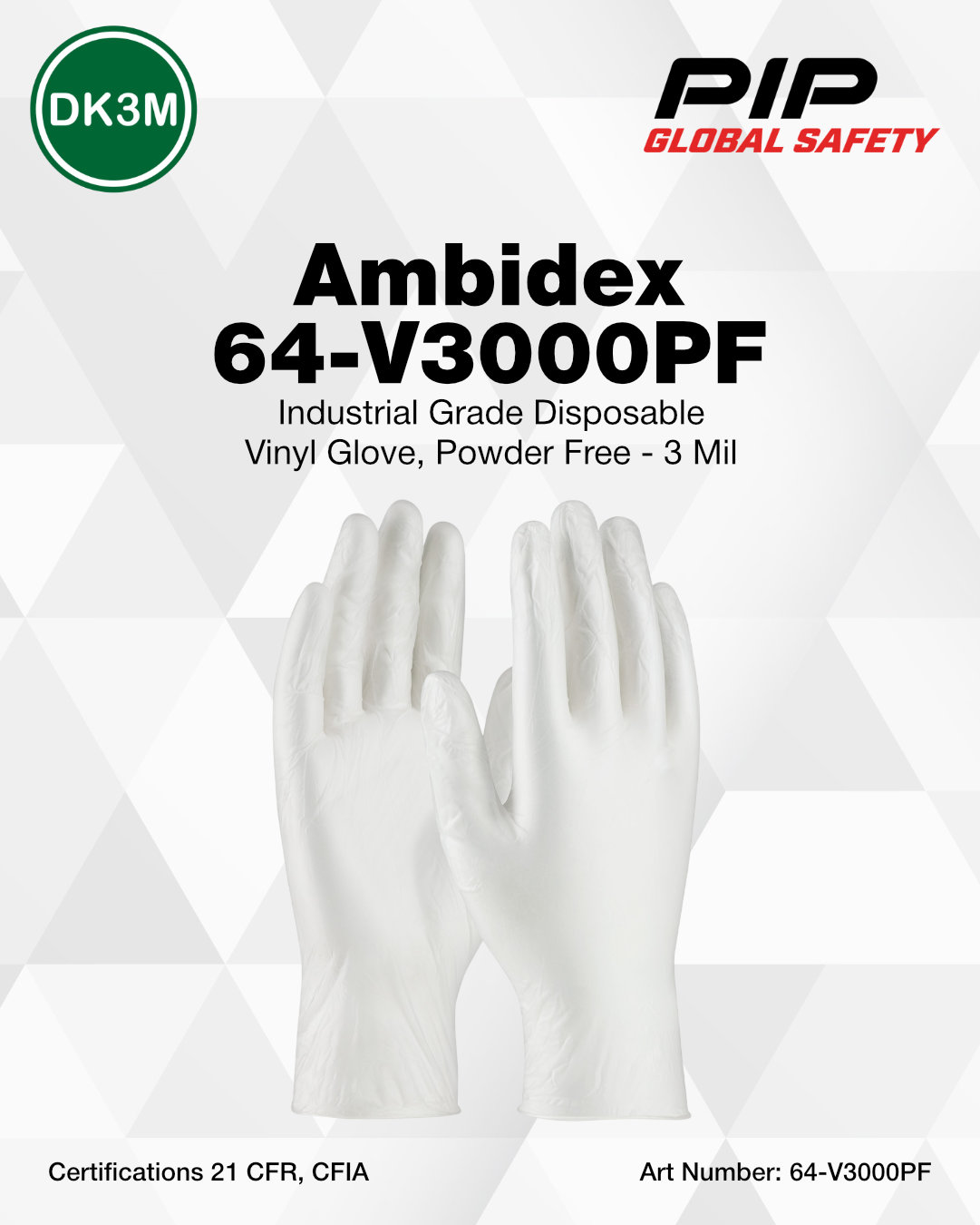 ambidex 64 v3000pf powder free vinyl disposable gloves ambidex 64 v3000pf powder free vinyl disposable gloves